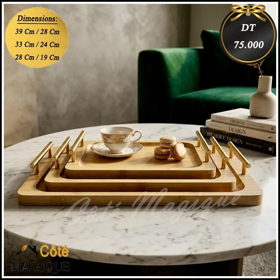 Lot de 3 Plateaux dorée